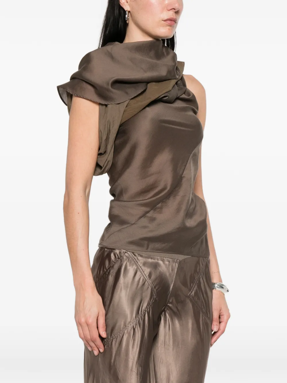  Entire Studios Asymmetric-neck Top - Brown 