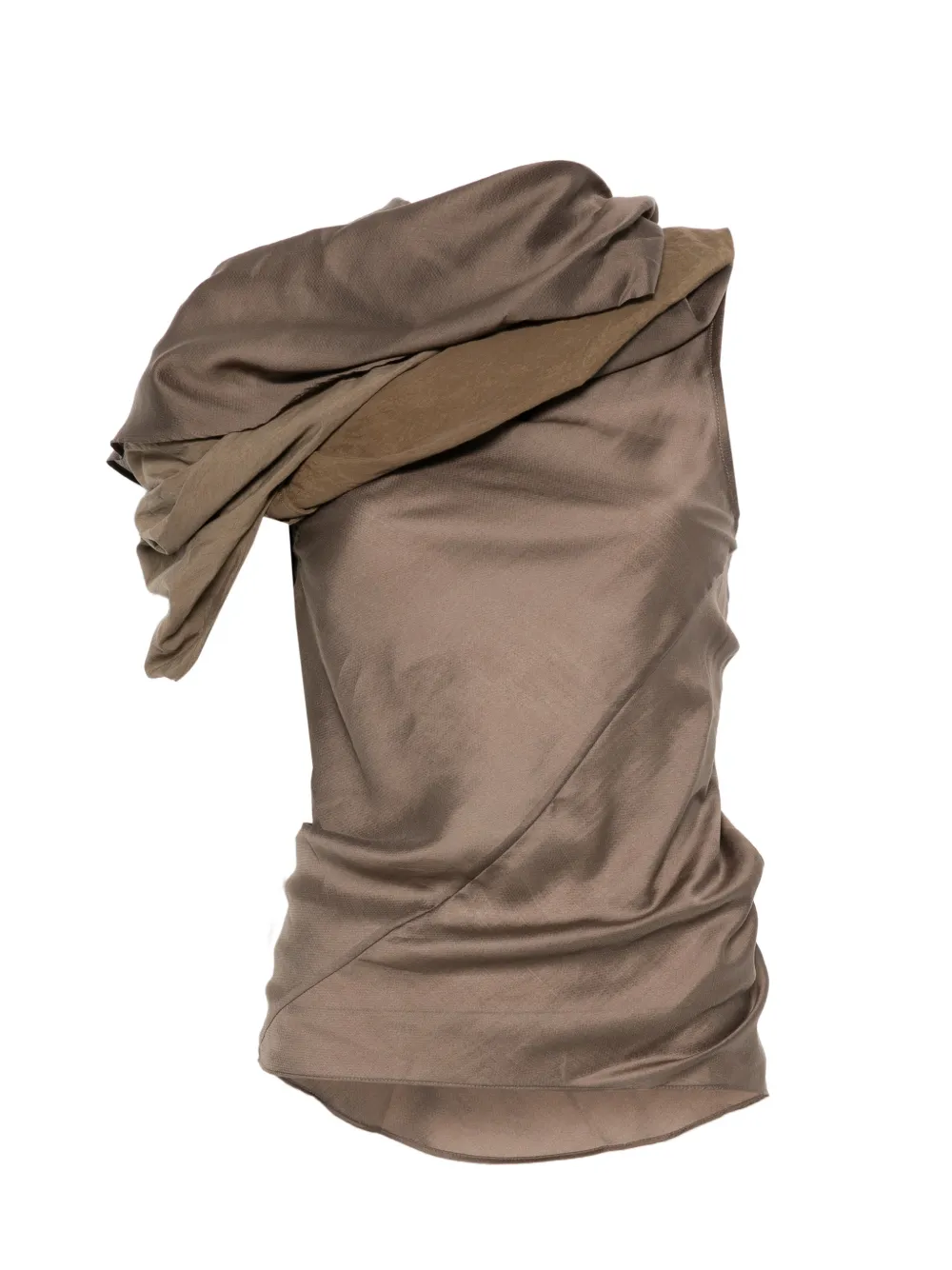 ENTIRE STUDIOS asymmetric-neck top - Marrone