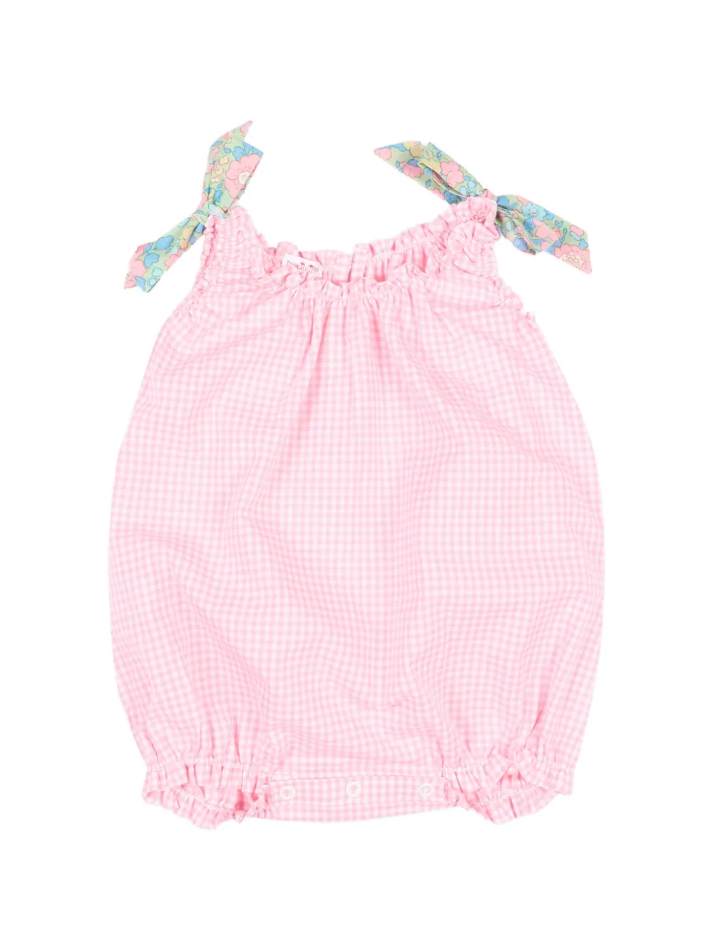 Pesciolino Rosso Kids ruffled gingham romper - Rosa