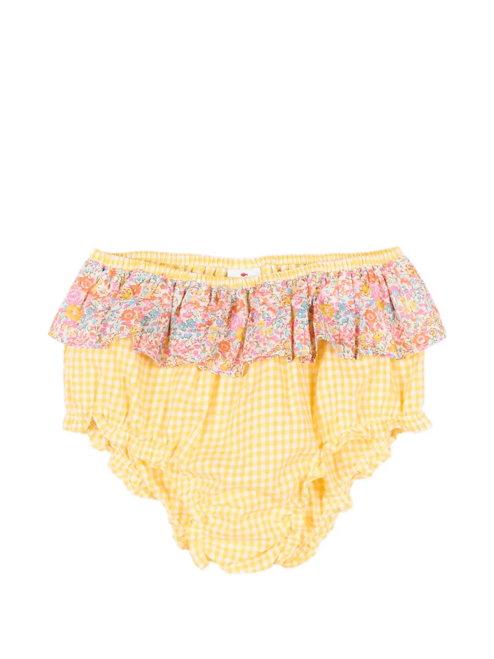 Pesciolino Rosso Kids ruffled gingham bikini bottom - Giallo