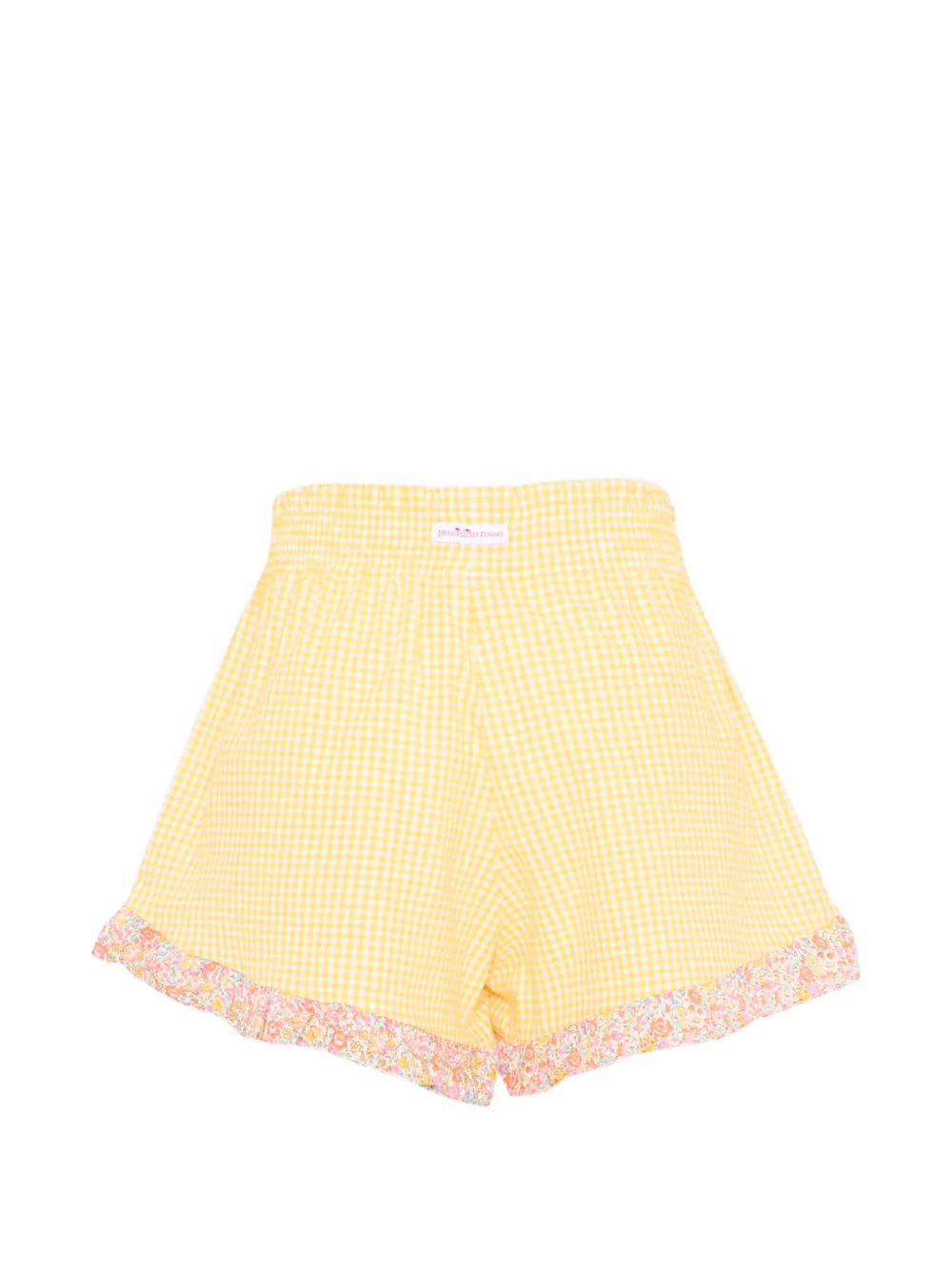 Pesciolino Rosso Kids checked floral shorts - Giallo
