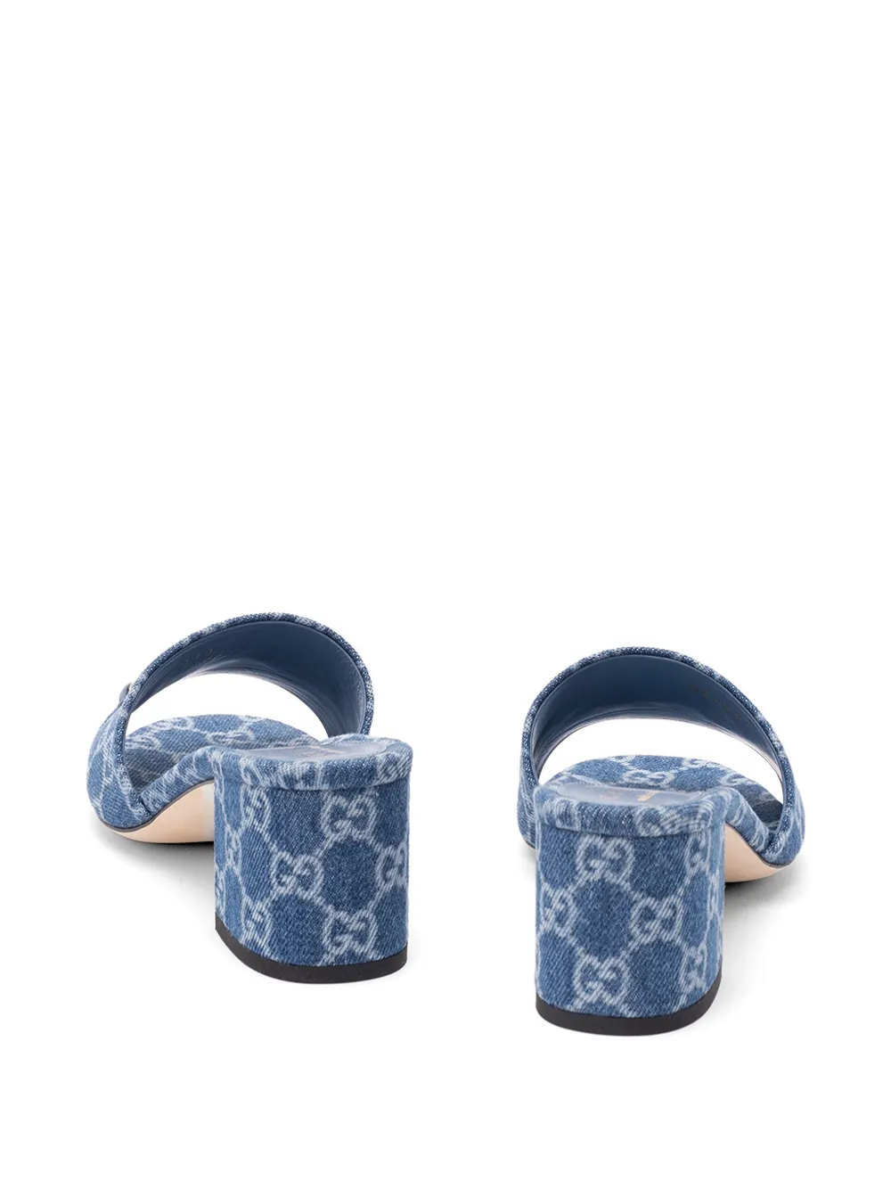  Gucci Horsebit Gg Patterned Sandals - Blue 