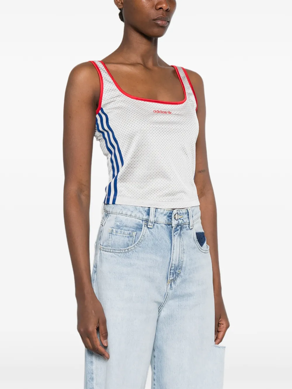  Adidas Striped Tank Top - Grey 