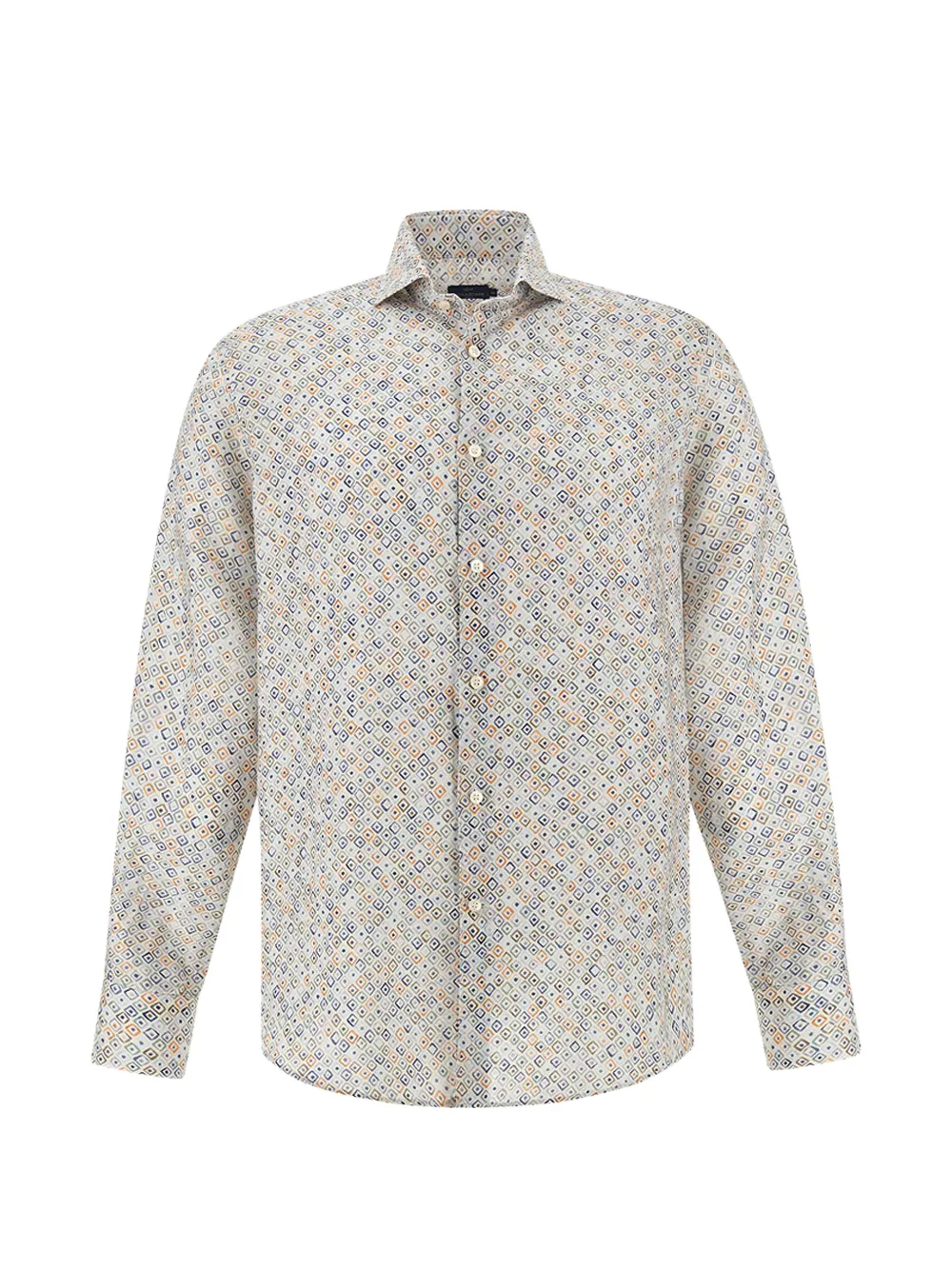 Paul & Shark geometric watercolour pattern linen shirt - Toni neutri