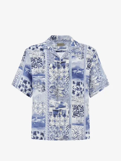 Paul & Shark printed linen shirt