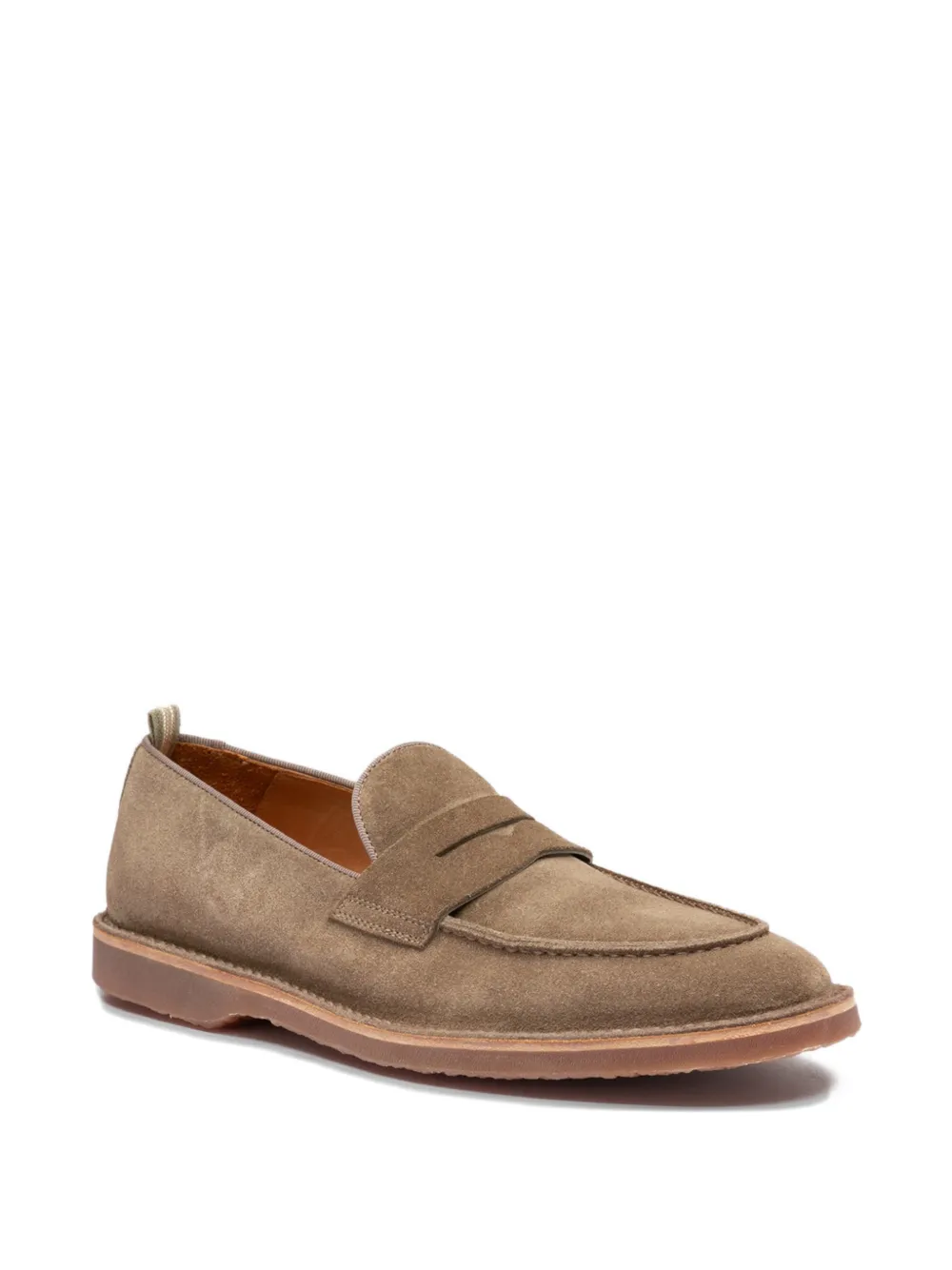 Officine Creative Kent leren loafers met vlakken Beige