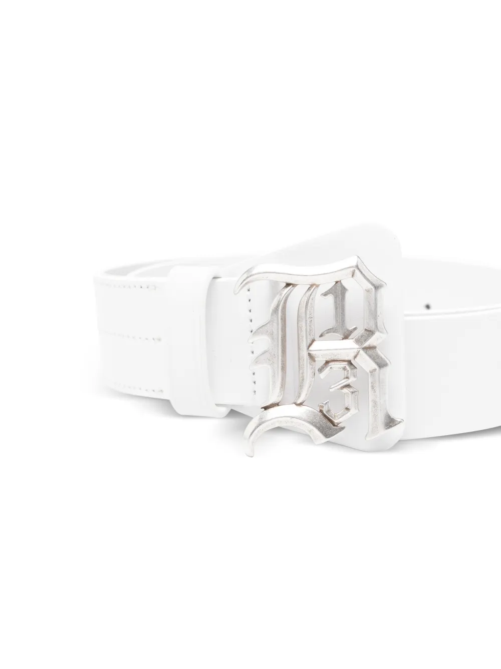 R13 Logo Belt in White, view 3