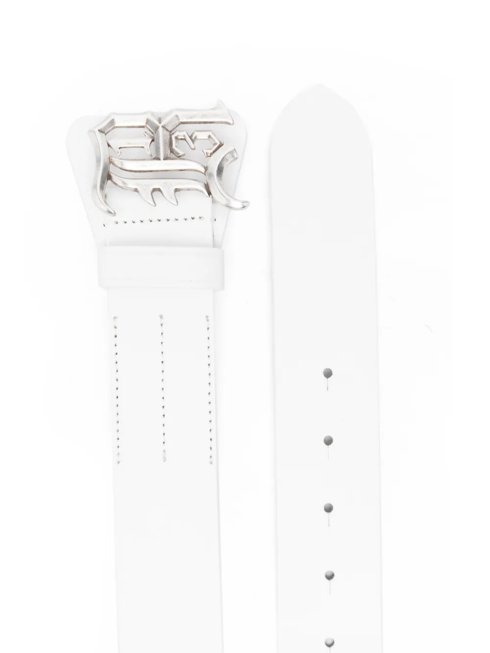 R13 Logo Belt in White, view 2
