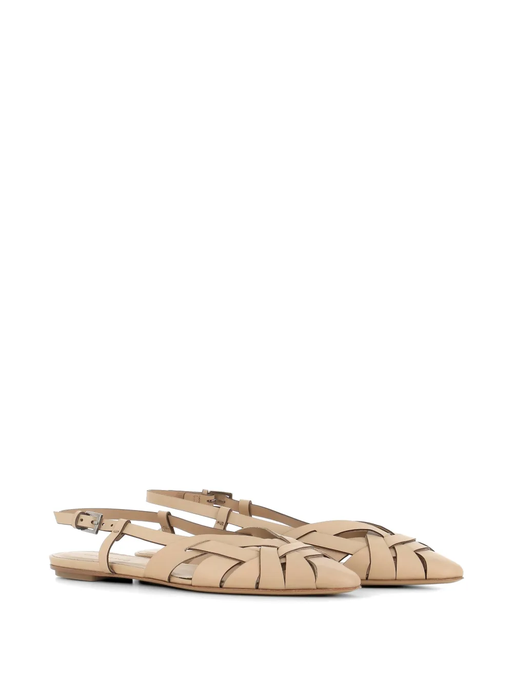 Del Carlo woven strap flat pumps Beige
