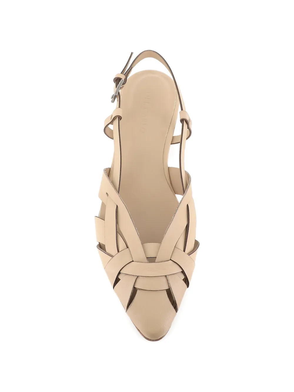 Del Carlo woven strap flat pumps Beige