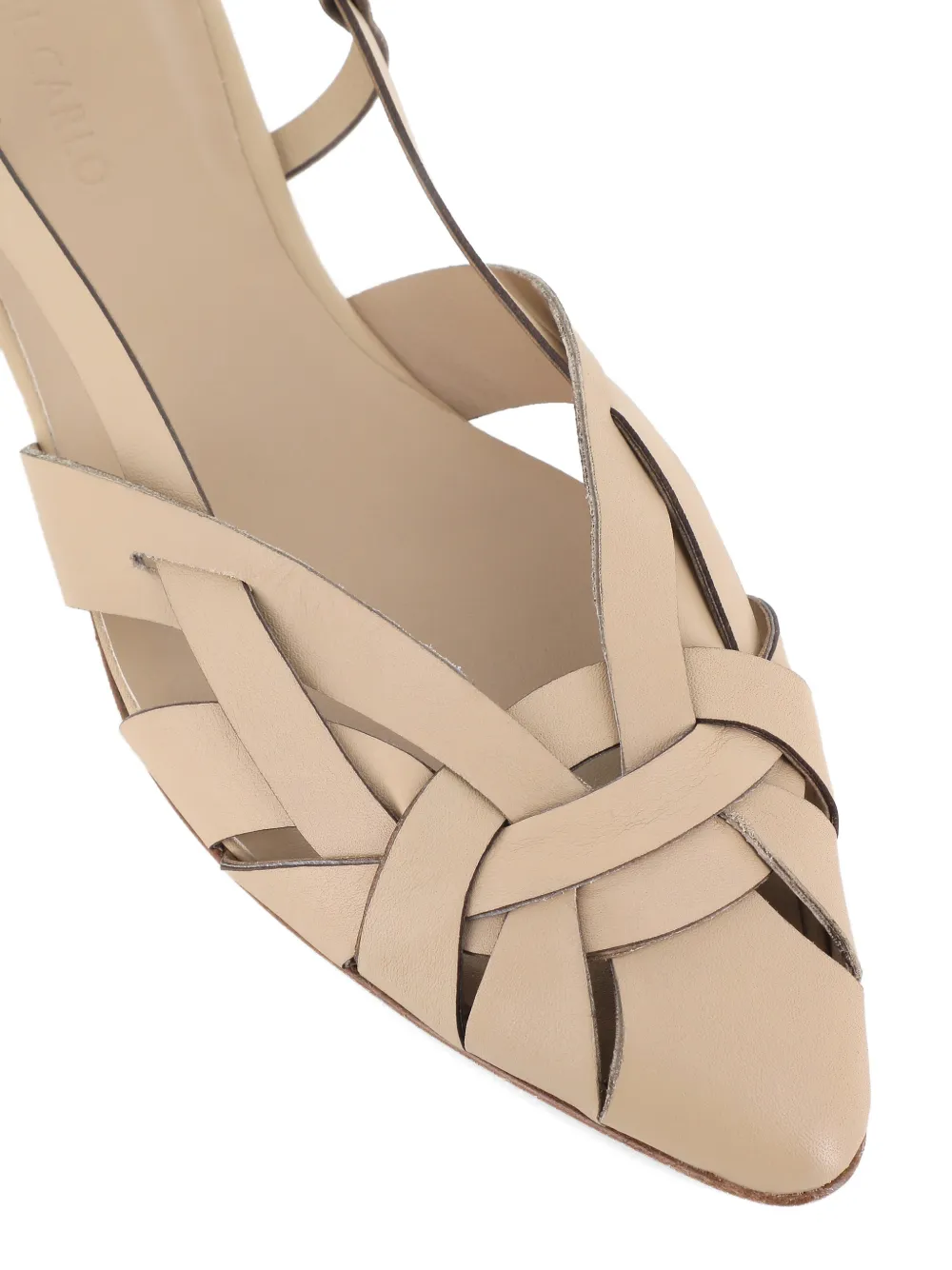 Del Carlo woven strap flat pumps Beige