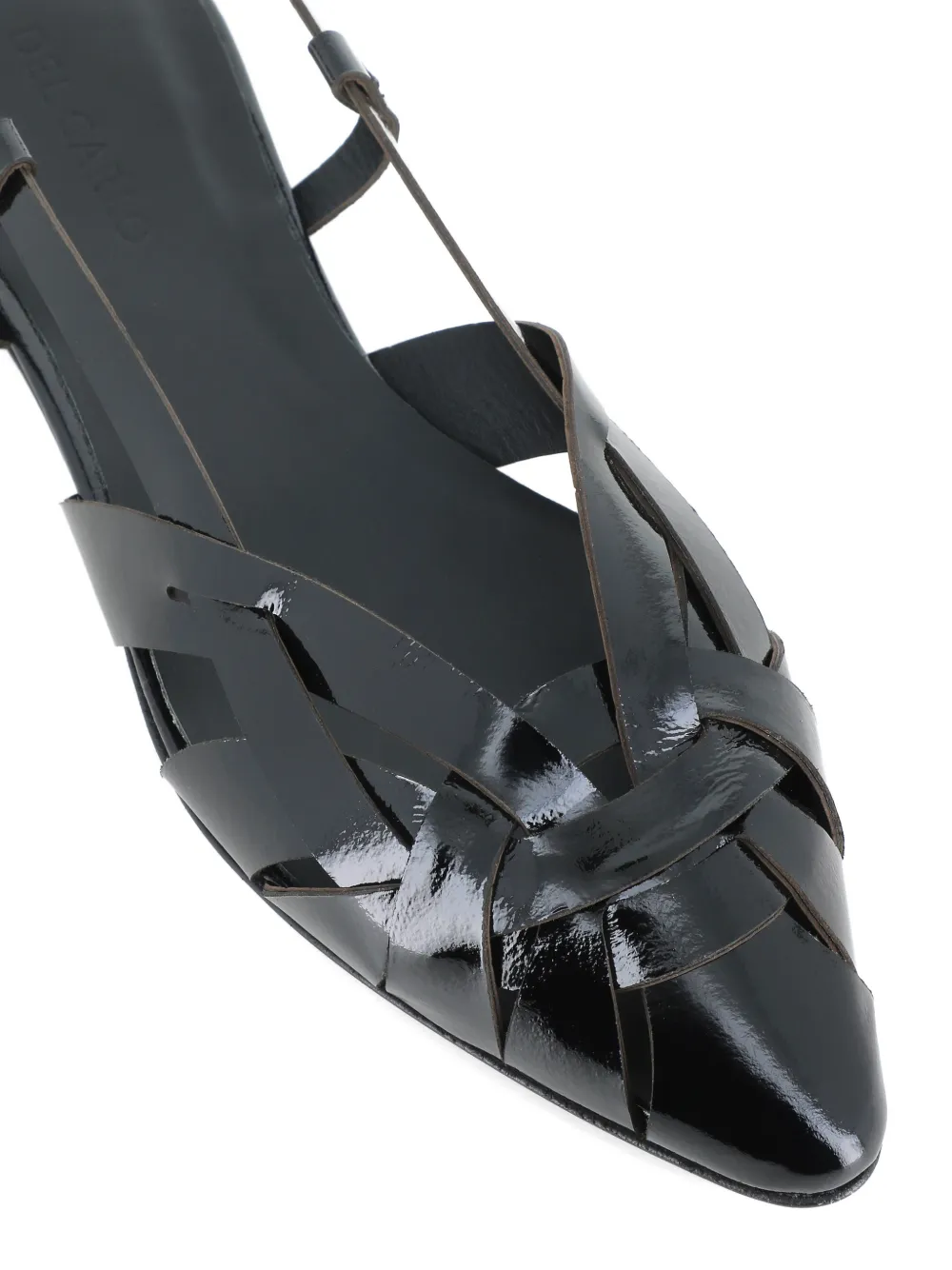 Del Carlo woven strap flat pumps Zwart