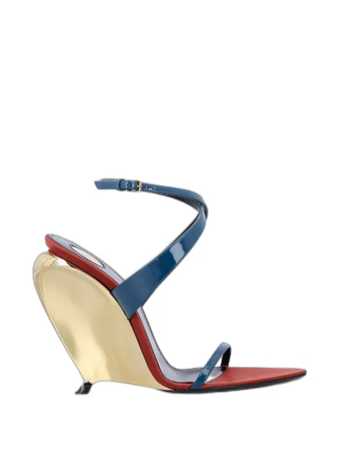 Saint Laurent Gippy Vernice leather heeled sandals