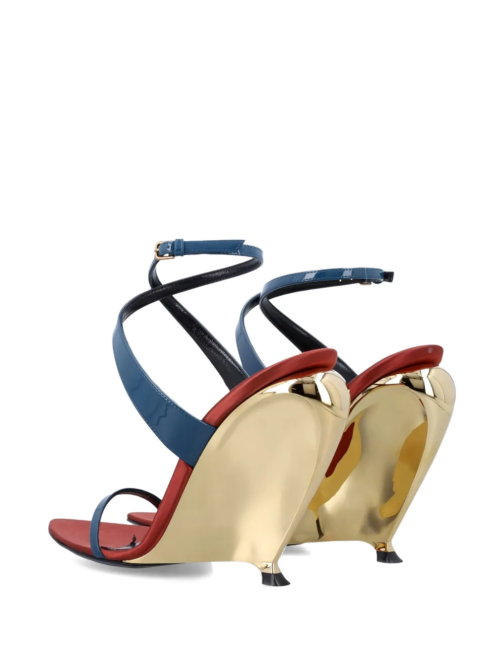 Saint Laurent Gippy Vernice leather heeled sandals Goud