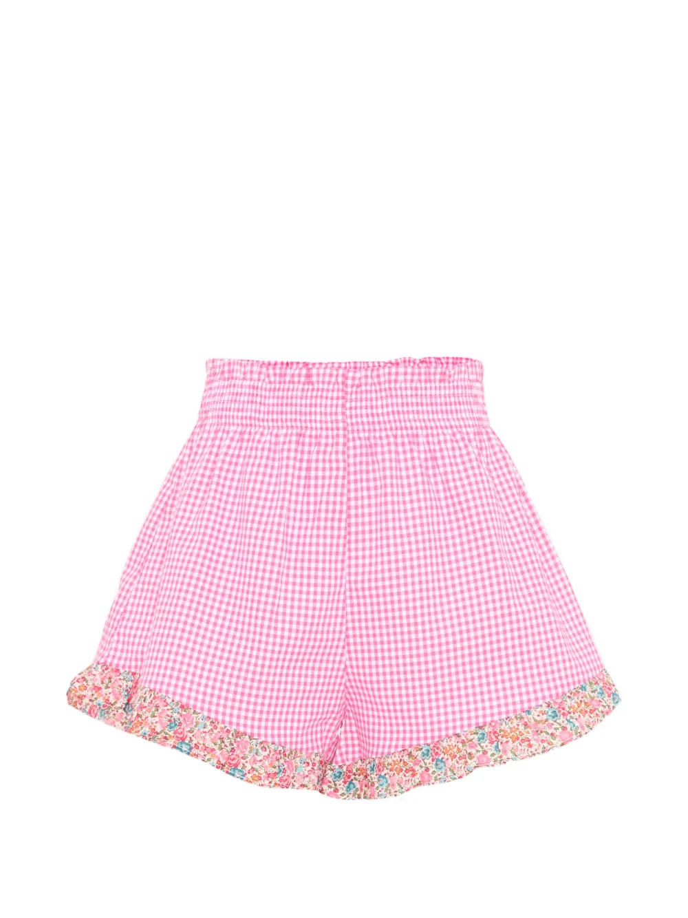 Pesciolino Rosso Kids gingham floral-trim shorts - Rosa