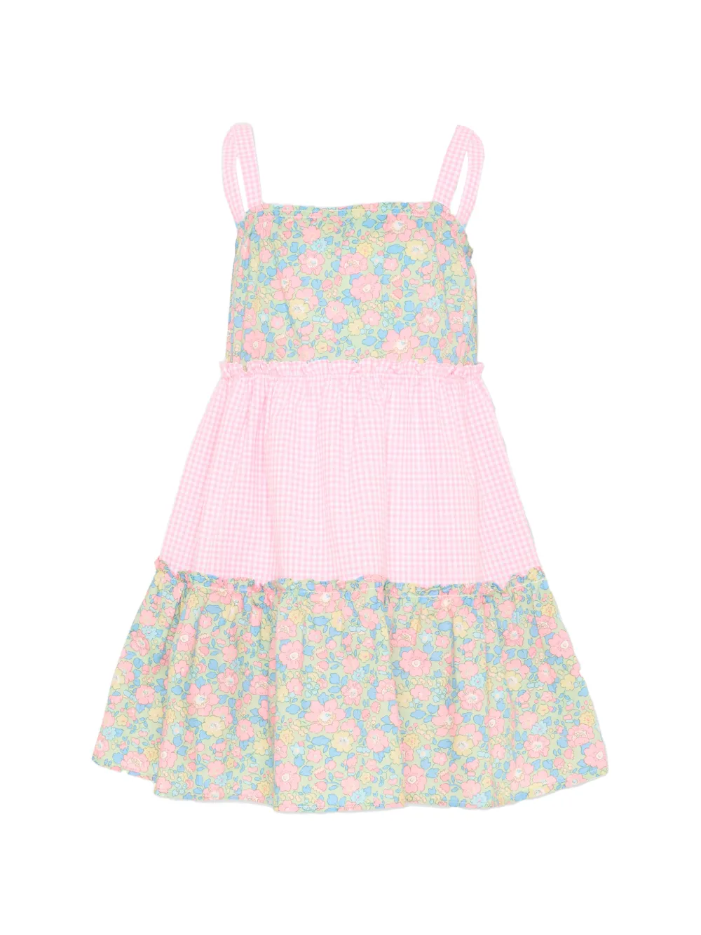 Pesciolino Rosso Kids floral-print gingham dress - Rosa