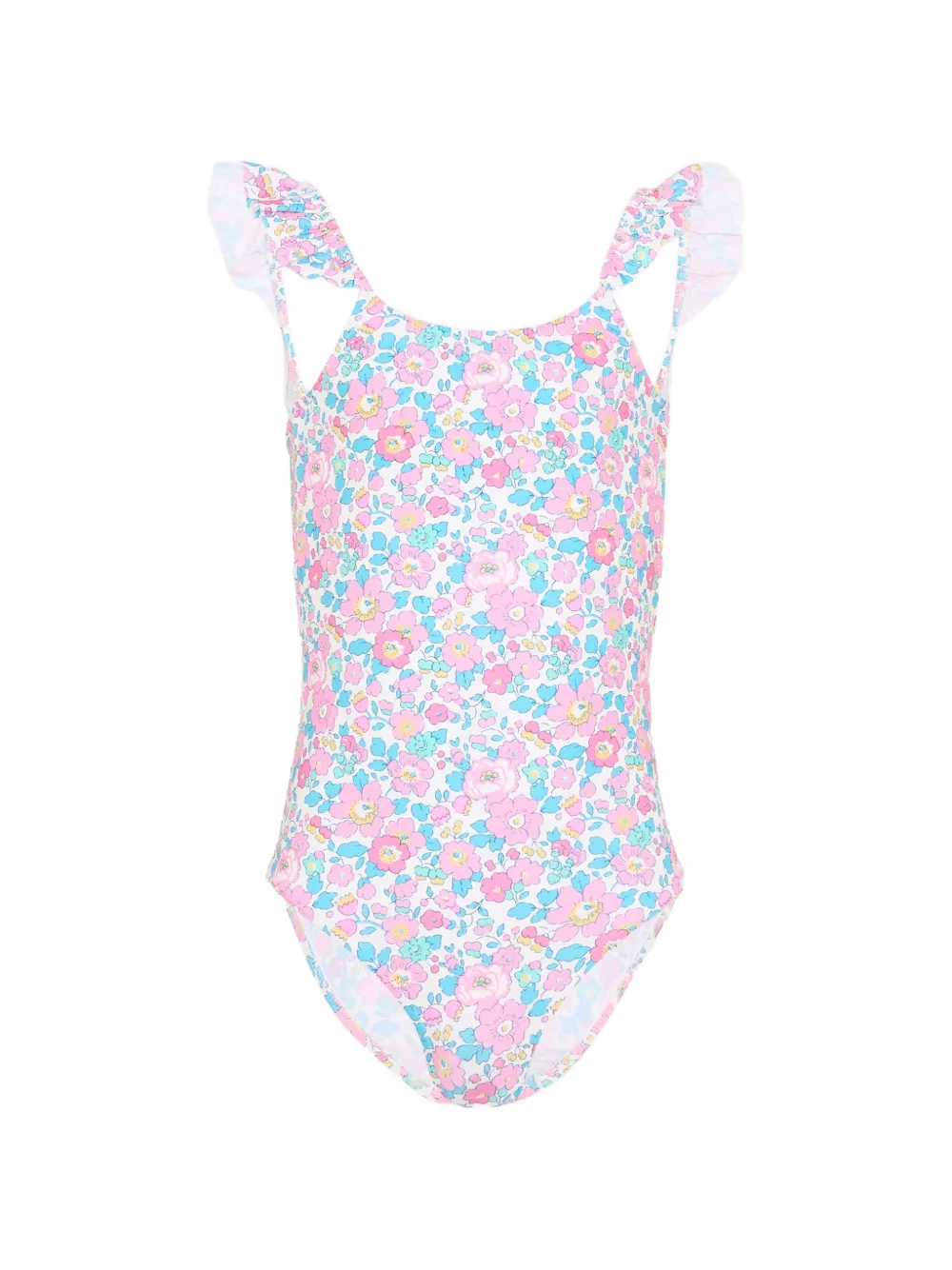Pesciolino Rosso Kids ruffled floral swimsuit - Rosa