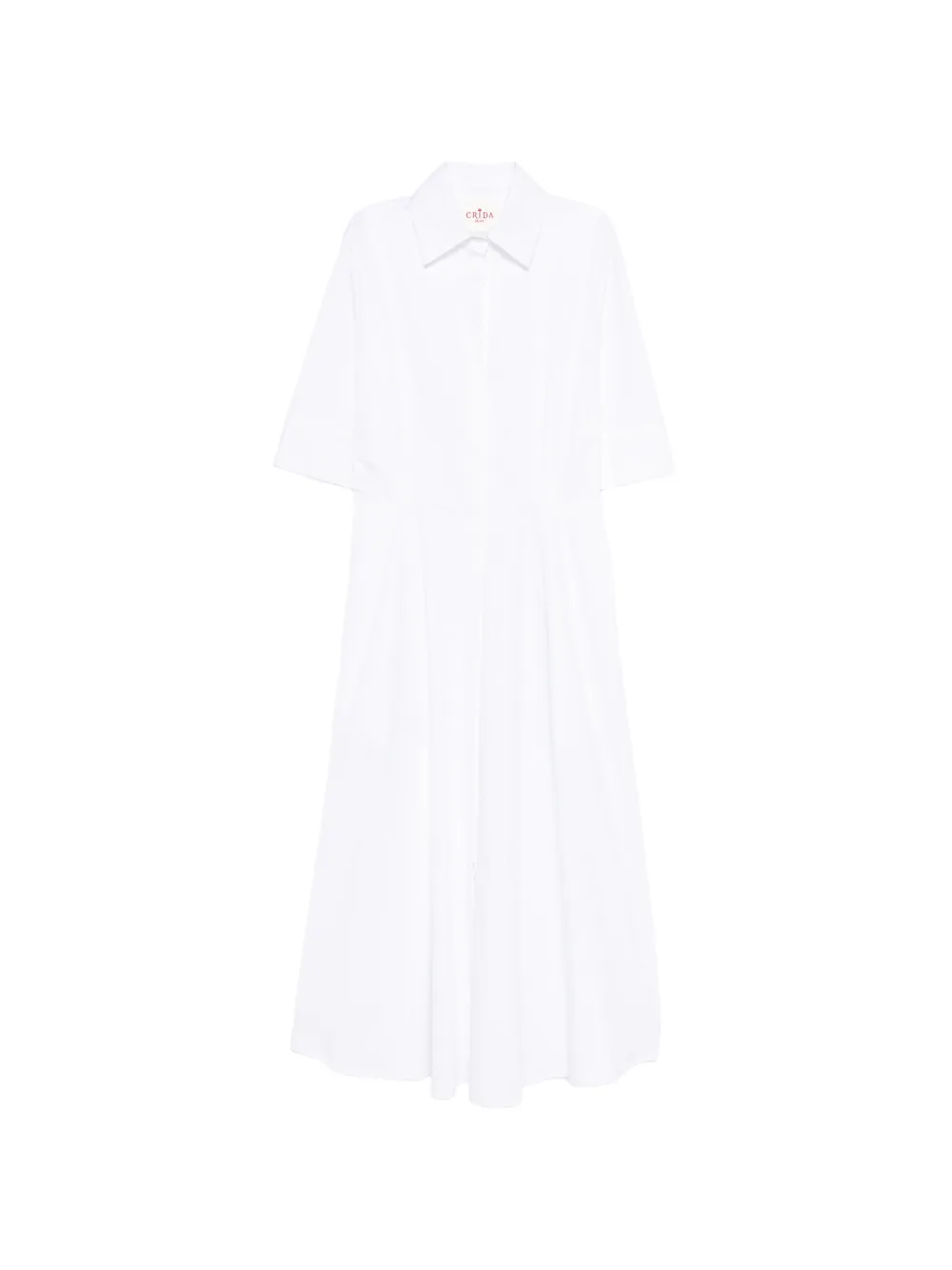 CRIDA Baldo collared midi dress - Bianco