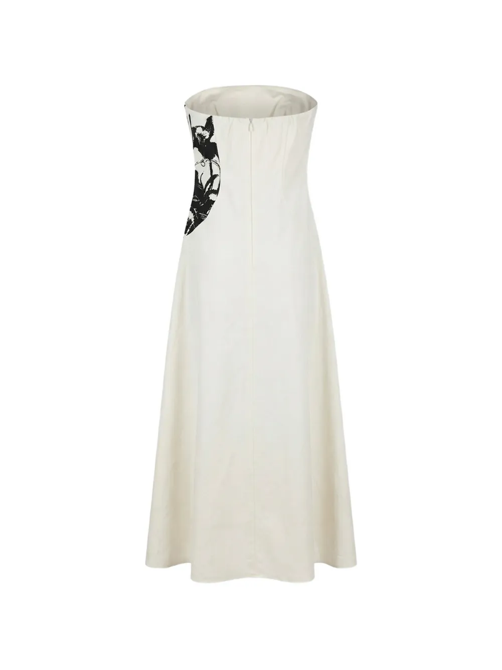  Crida Floral-pattern Strapless Dress - White 