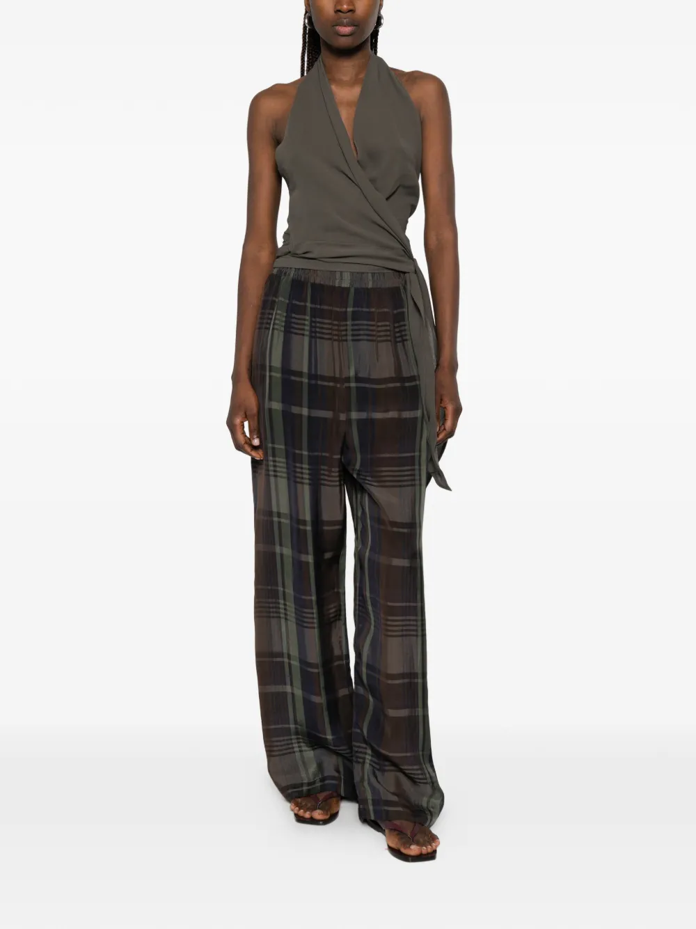 Cortana Tie-detail Blouse in Grey, view 2