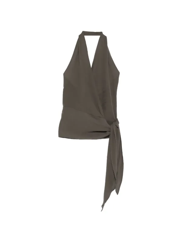 Cortana Tie-detail Blouse in Grey