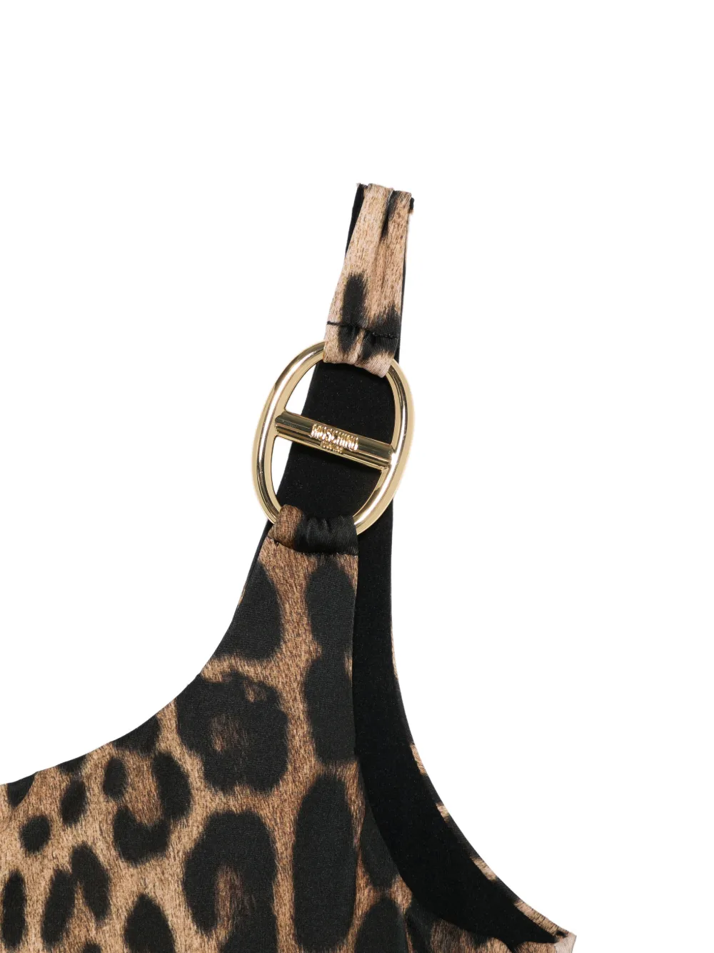 Moschino O-ring badpak met luipaardprint Beige
