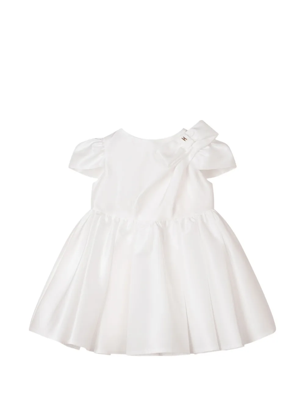 Elisabetta Franchi La Mia Bambina Abito plissettato con fiocco - Bianco