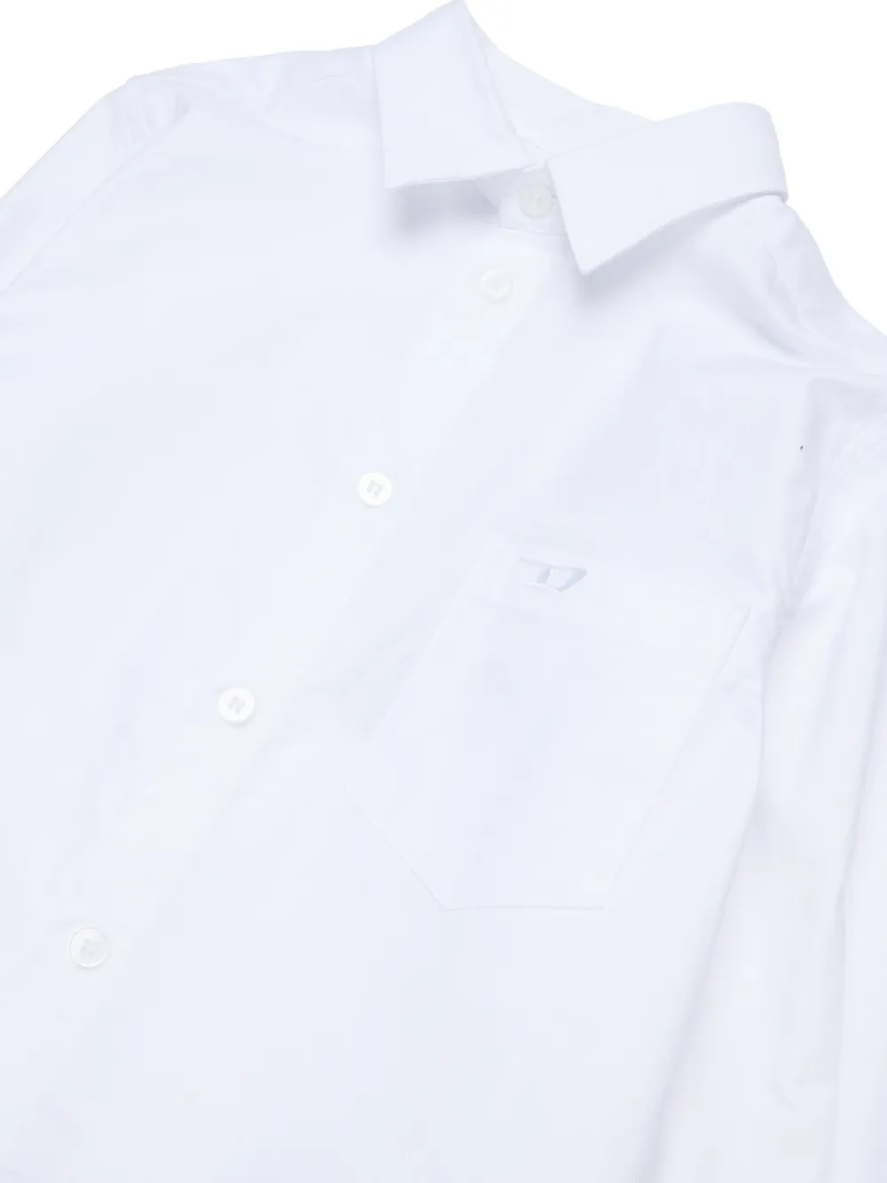 Diesel Kids T-shirt met logo en borstzak Wit