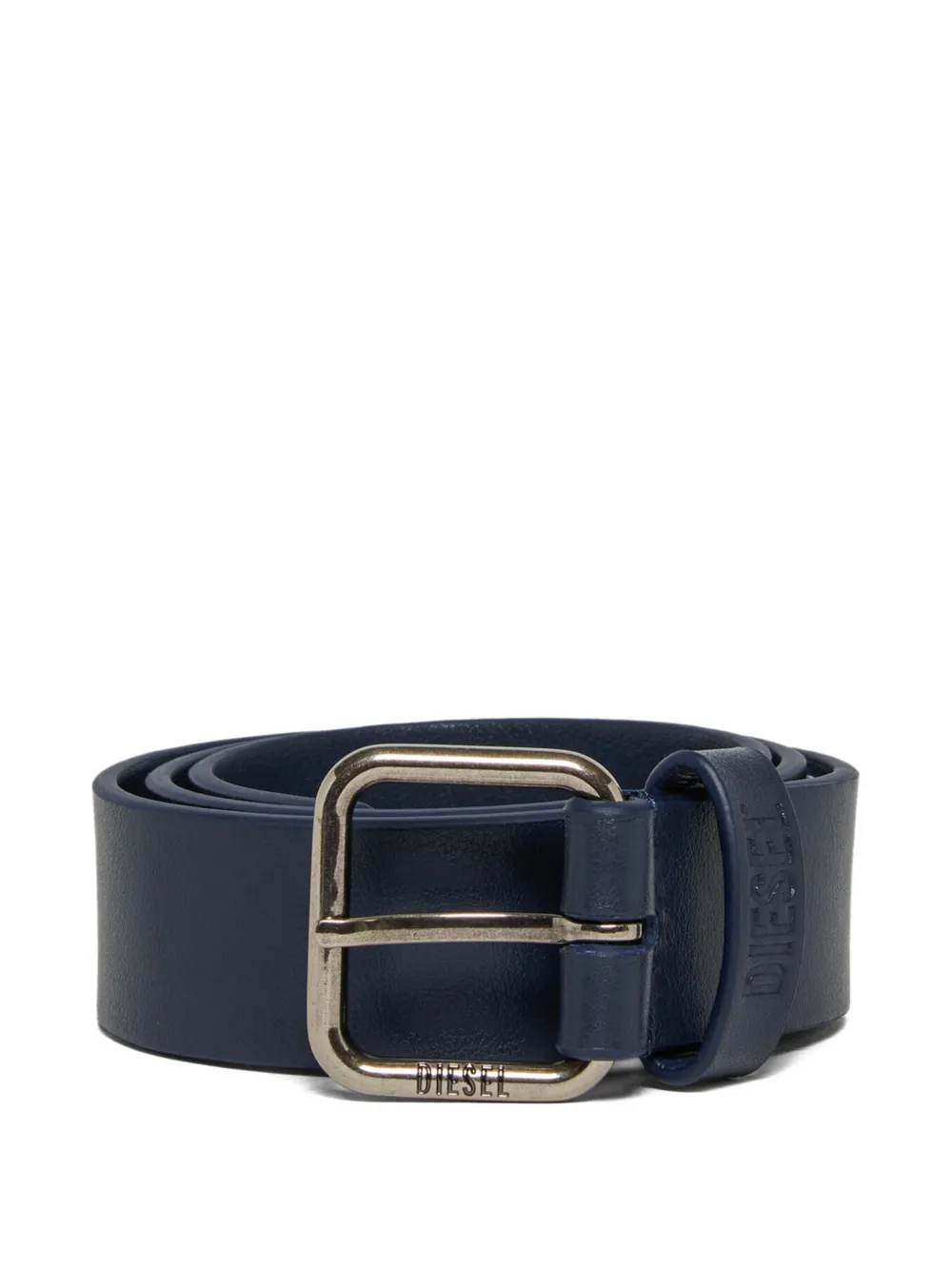 Diesel Kids' Embossed Logo Belt In Blue
