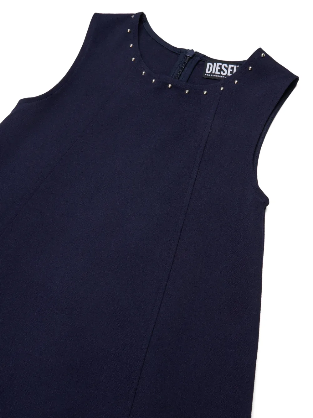 Diesel Kids A-lijn jurk met studs Blauw