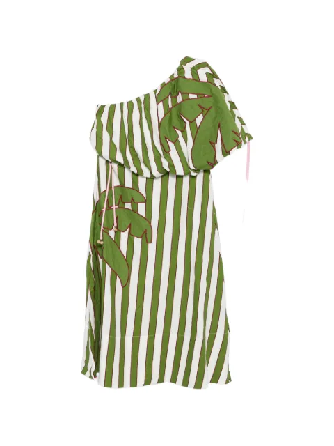 FARM Rio one-shoulder striped midi dress