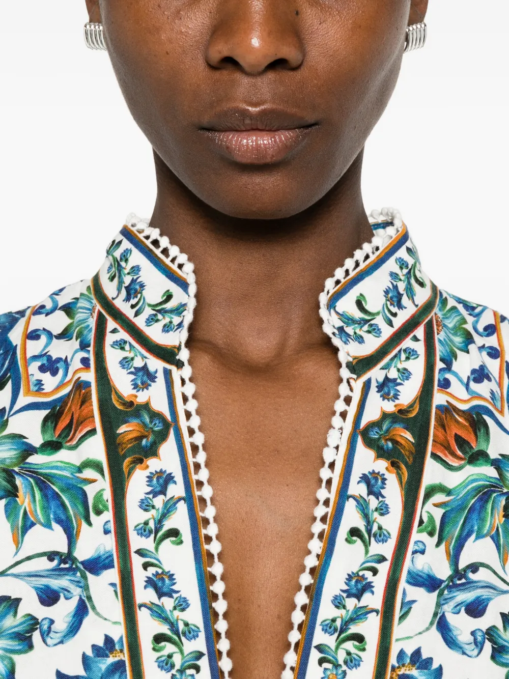 FARM Rio Maxi-jurk met bloemenprint Wit