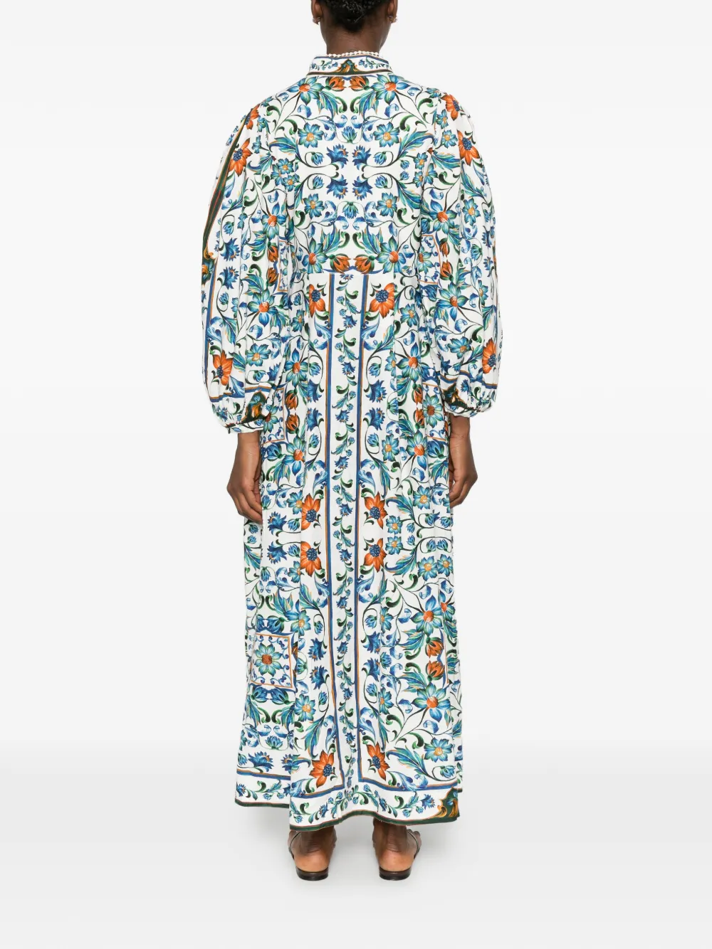 FARM Rio Maxi-jurk met bloemenprint Wit