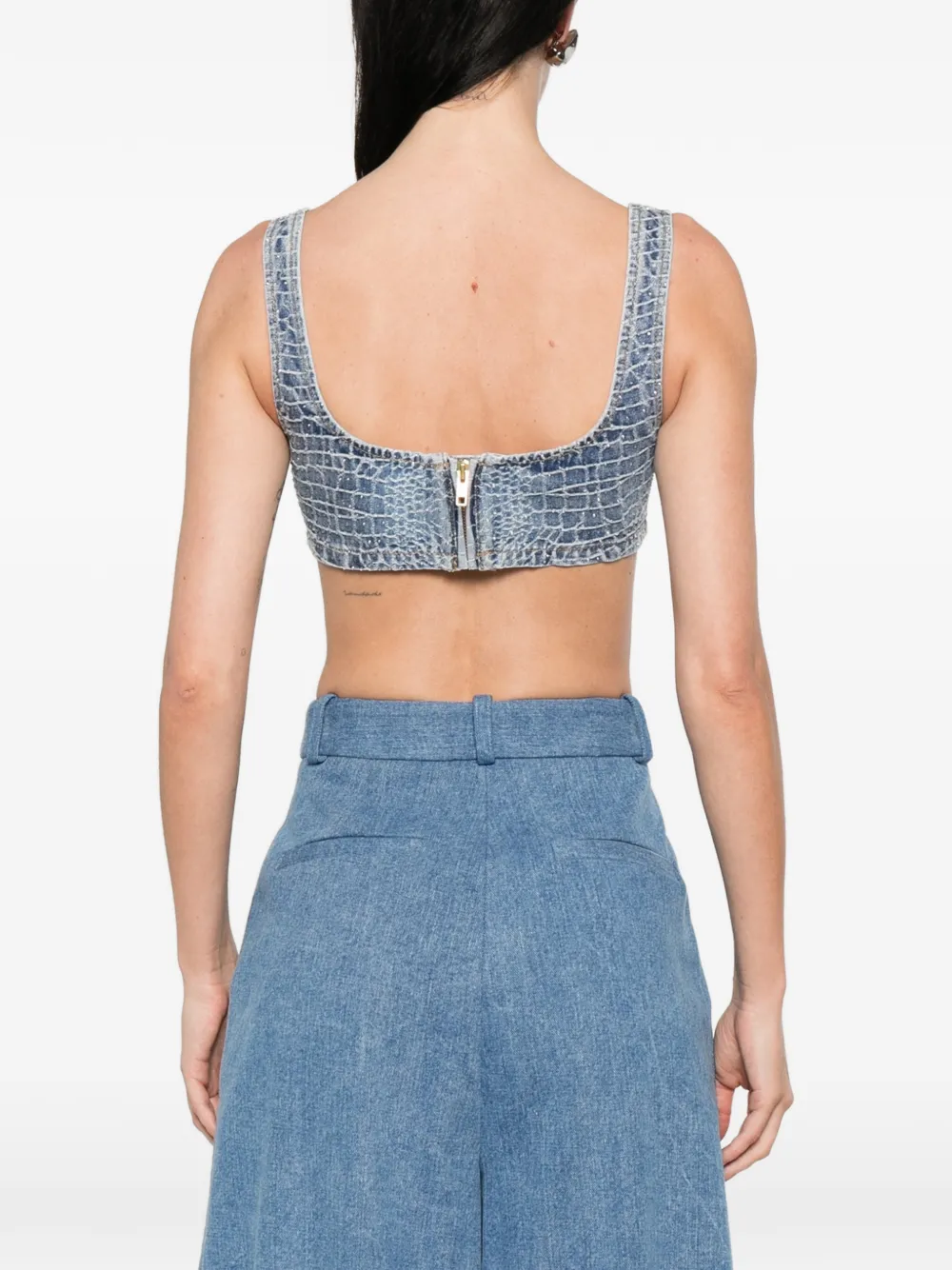 Self-Portrait Denim top Blauw