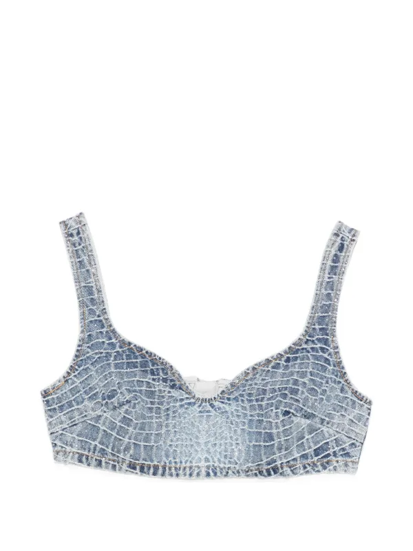 Self-Portrait Denim Top in Blue