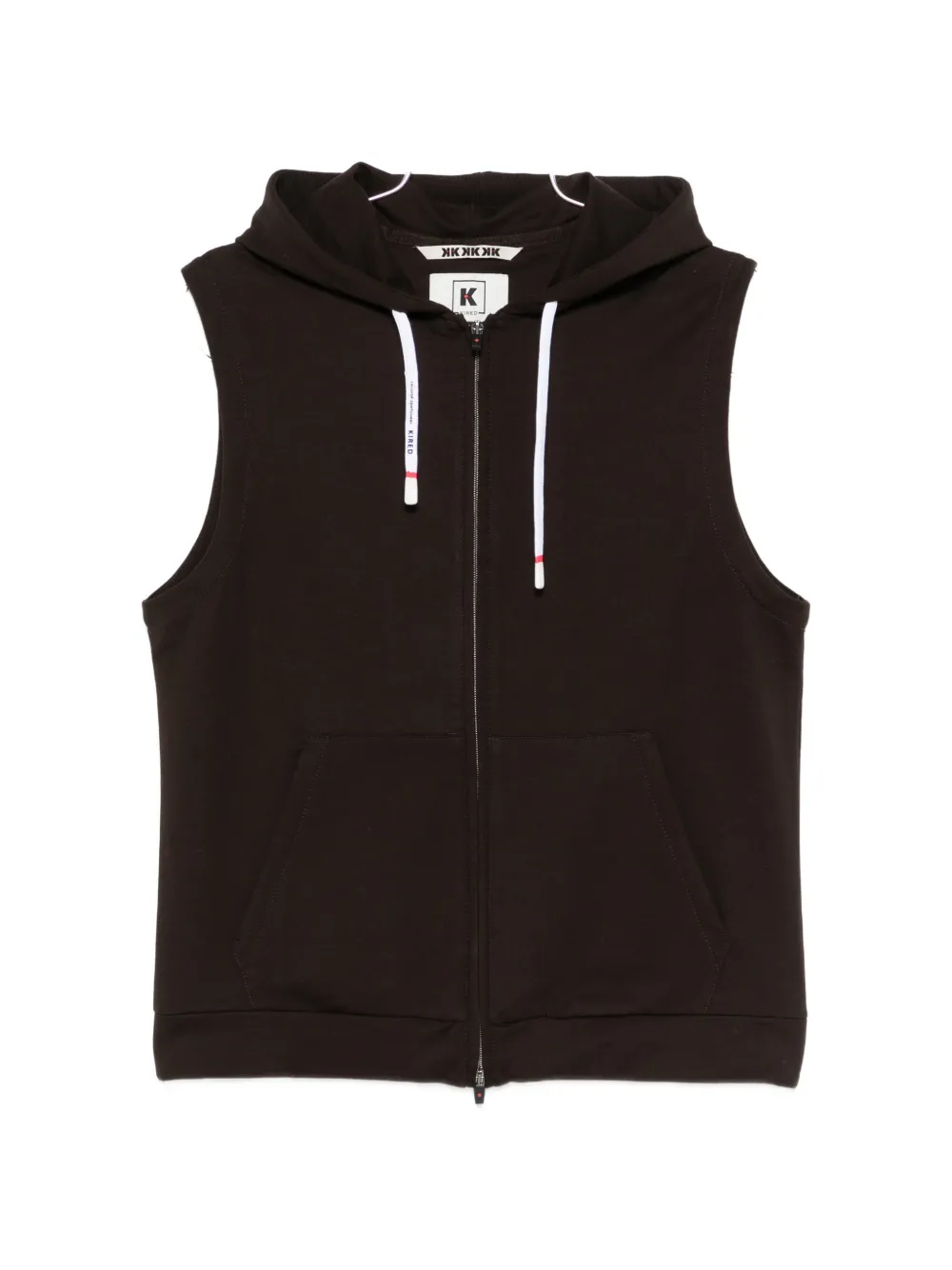 Kired zip-up sleeveless hoodie - Marrone