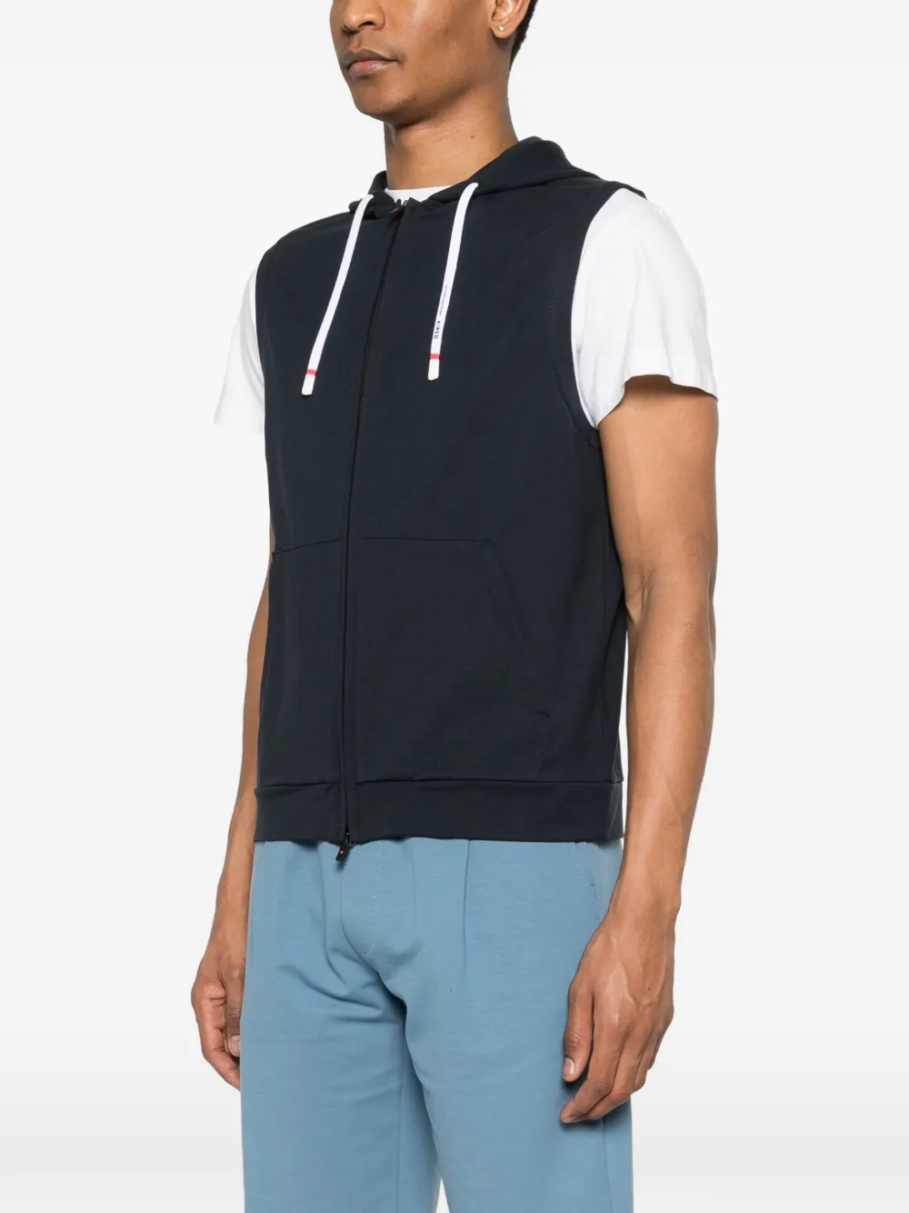 Kired Mouwloze hoodie met rits Blauw