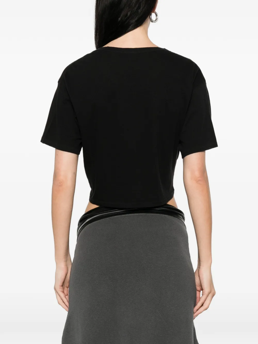 R13 Gedraaid T-shirt met V-hals Zwart