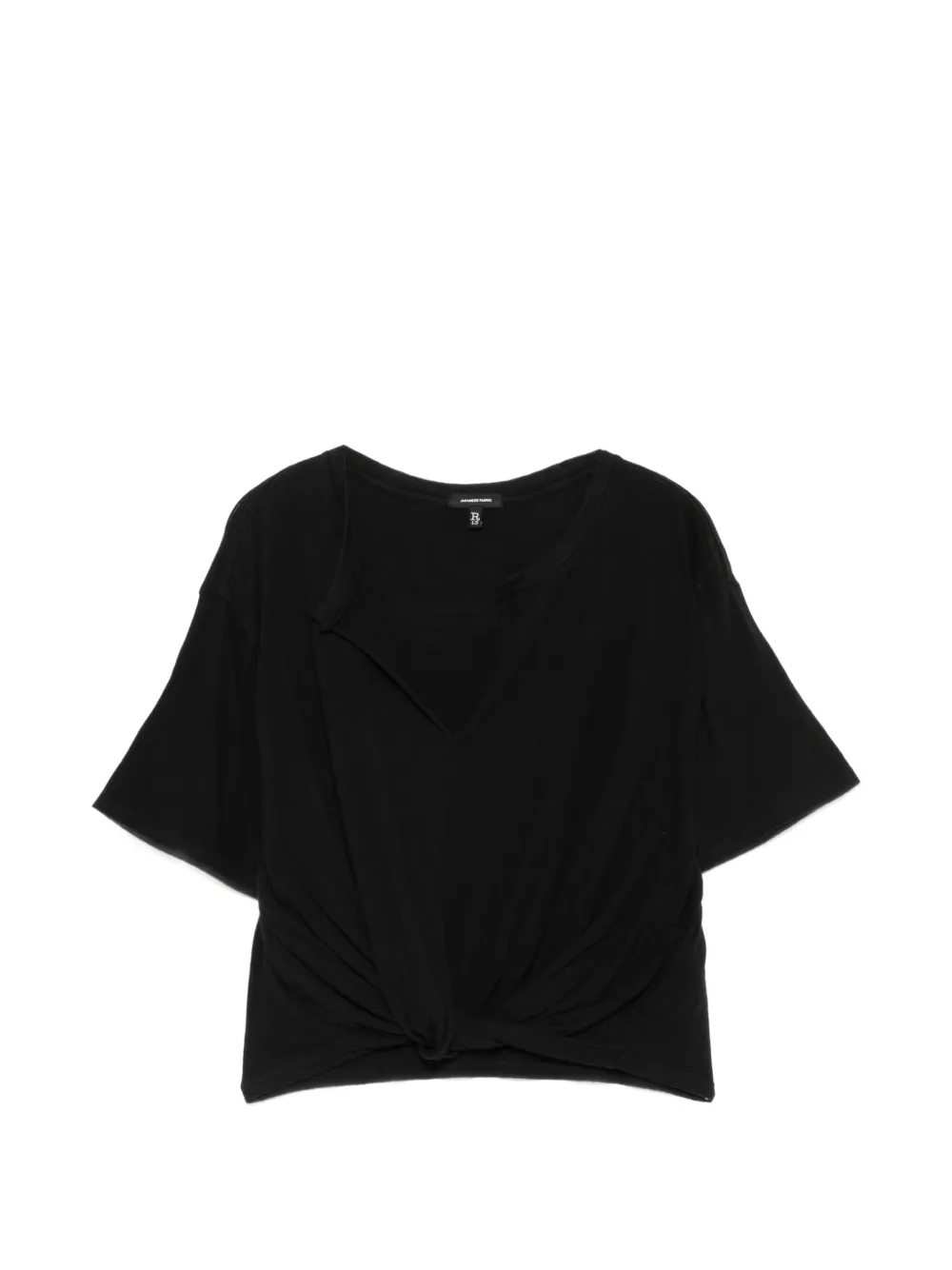 R13 V-neck twist T-shirt - Nero