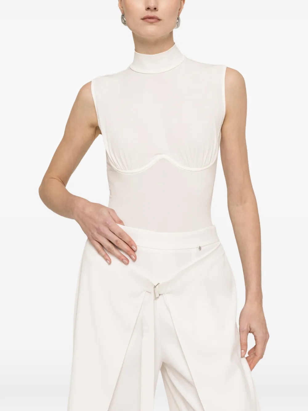 NISSA underwire high-neck body - Bianco
