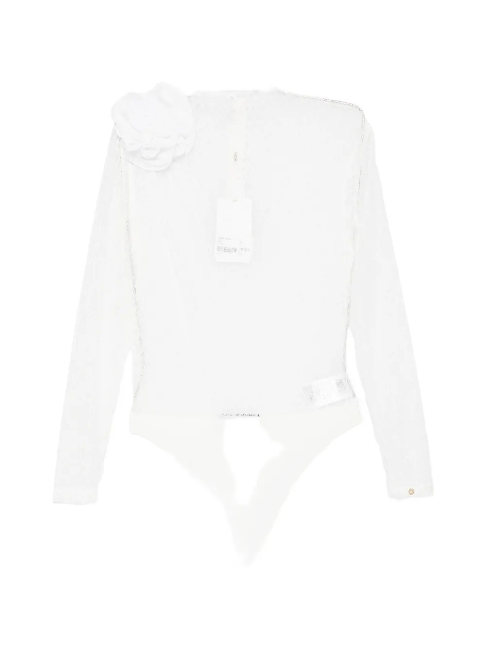 Nissa Floral-appliqué Lace Body In White
