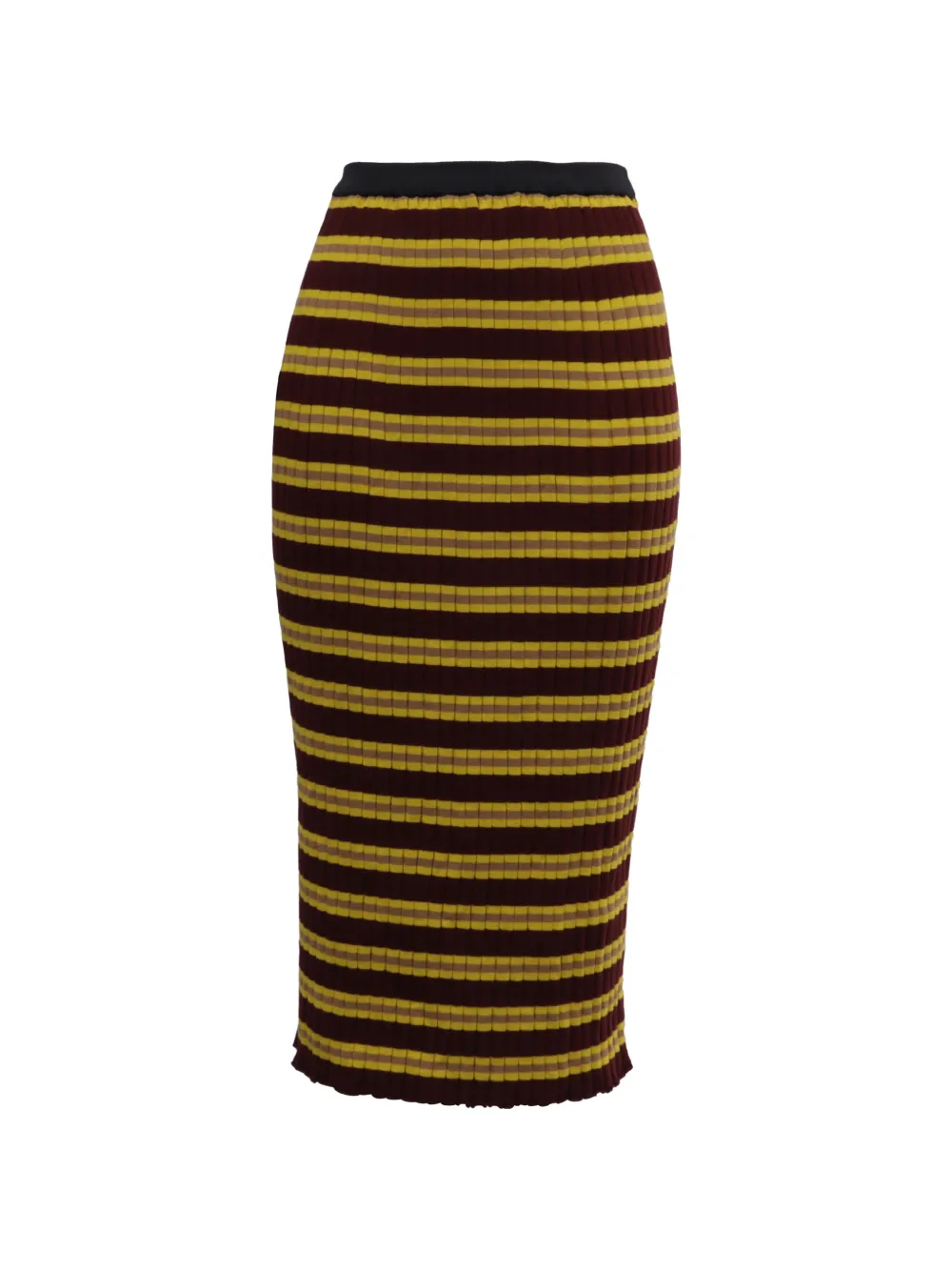 Marni Pre-Owned striped ribbed-knit midi skirt - Rosso