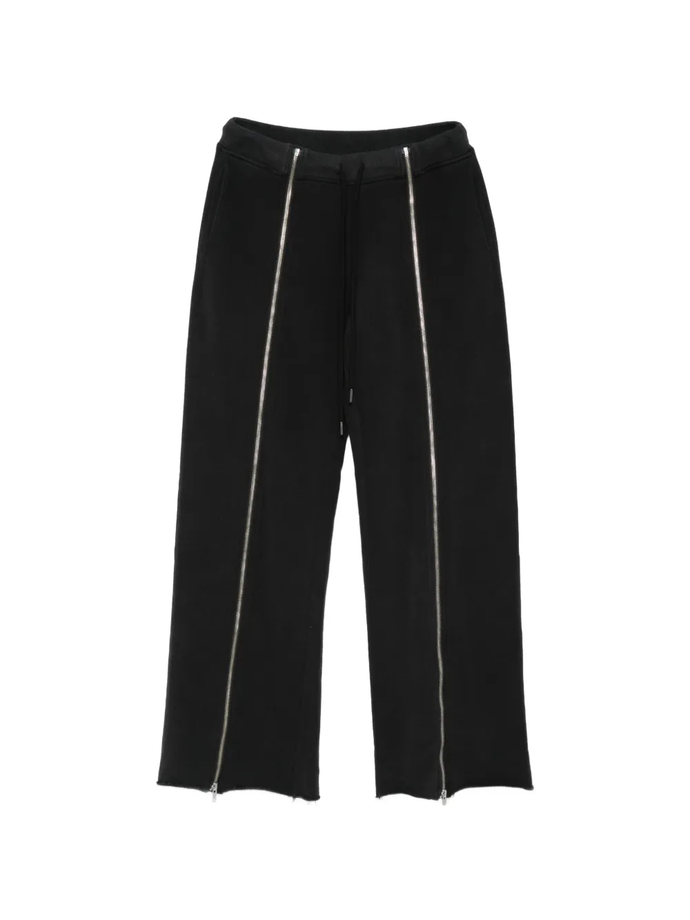 R13 zip raw-hem trousers - Black
