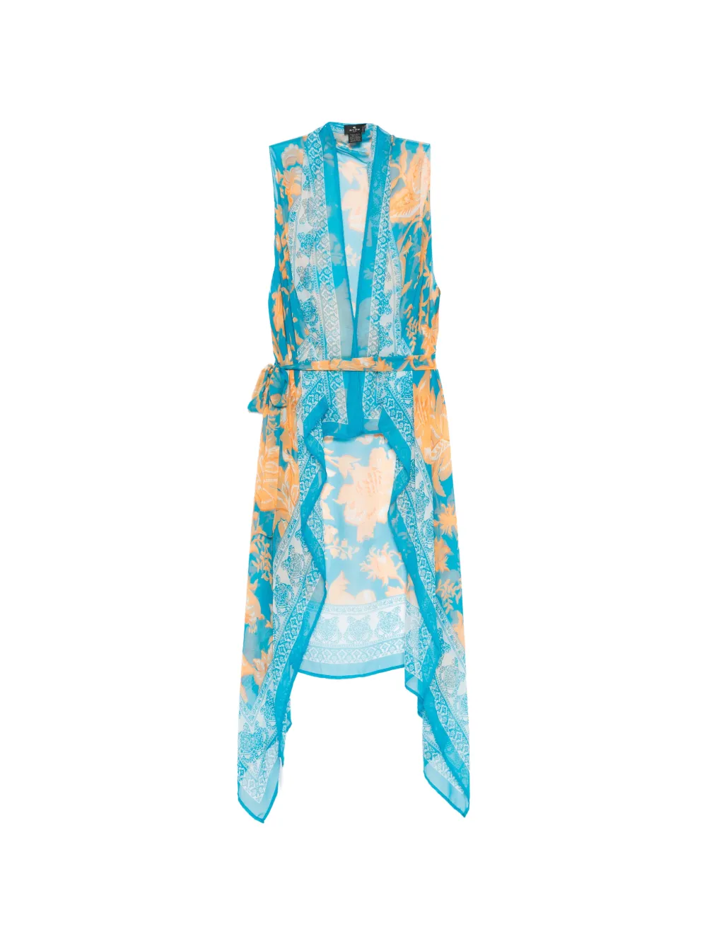 ETRO floral belted blouse - Blu