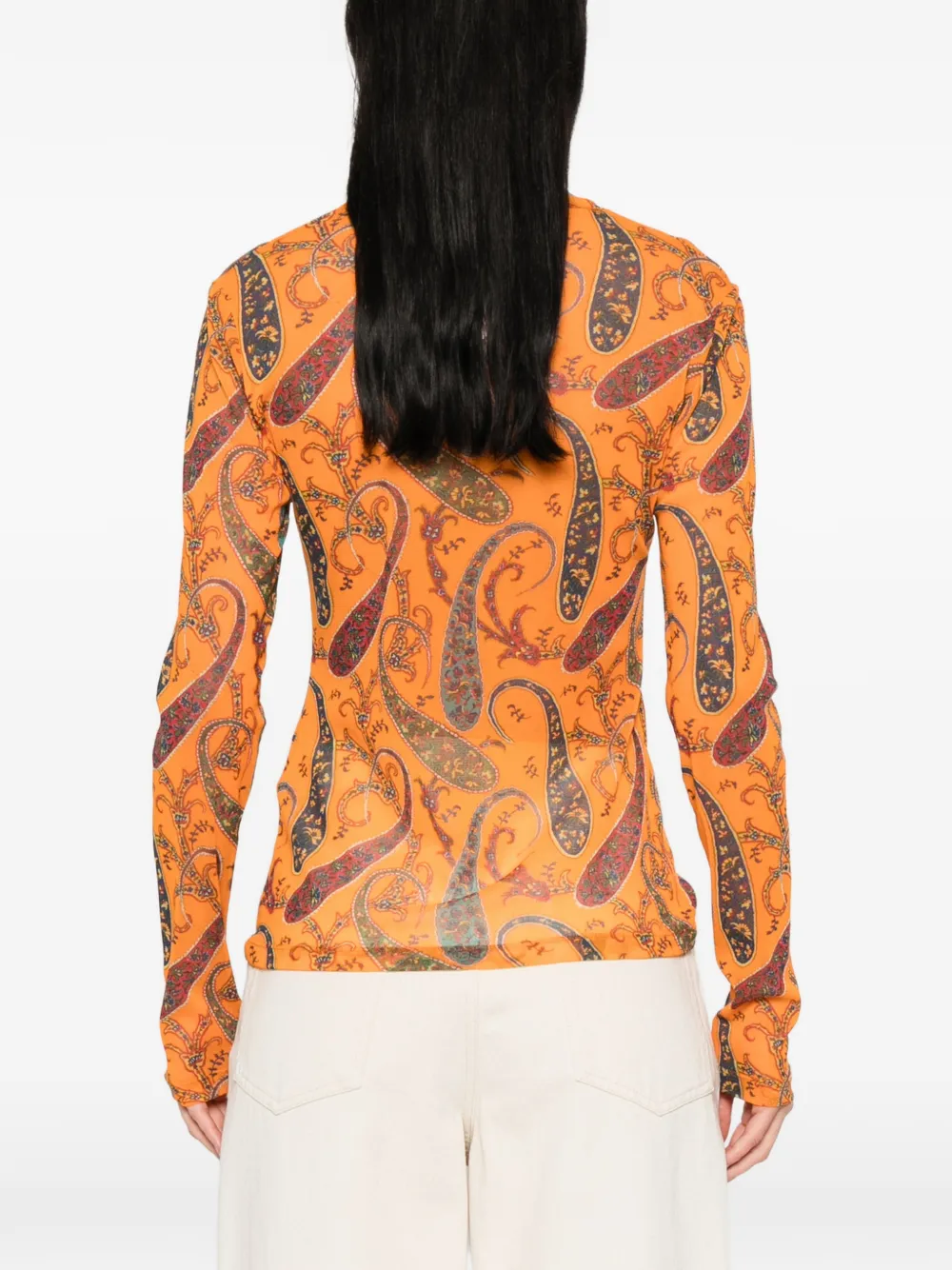 ETRO Top met paisley-print Oranje