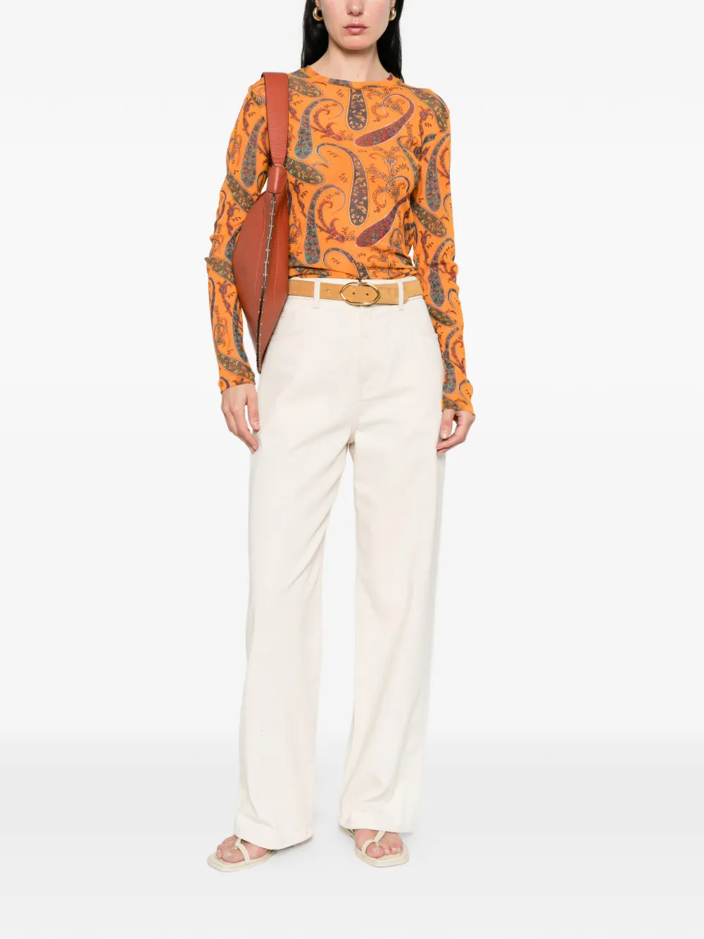 ETRO Top met paisley-print Oranje