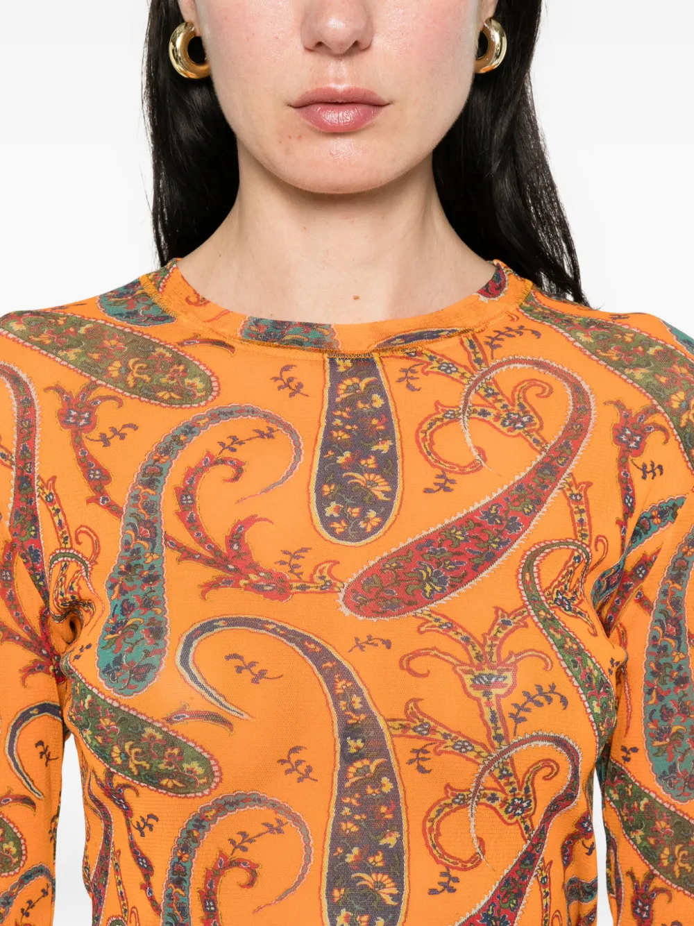 ETRO Top met paisley-print Oranje