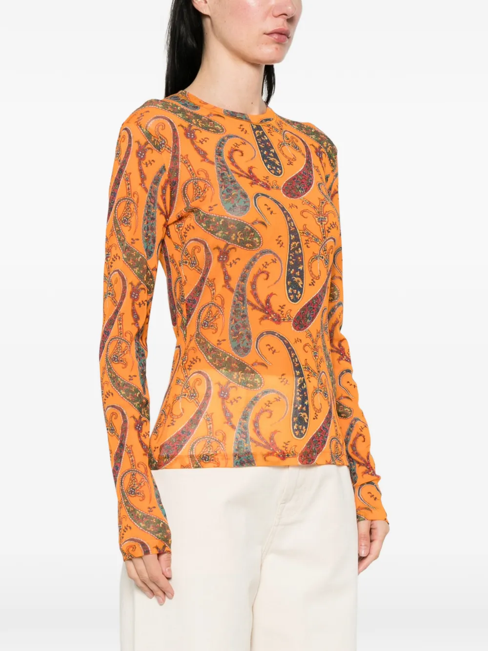 ETRO Top met paisley-print Oranje