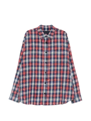 バレンシアガ チェックシャツ Balenciaga ジップアップ チェック シャツ | レッド | FARFETCH JP