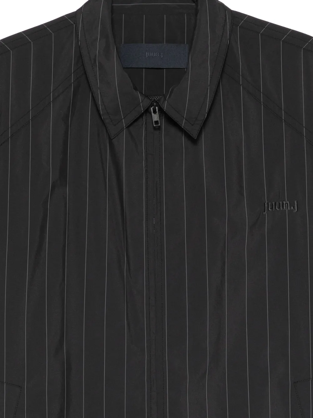  Juun.j Pinstriped Zip Jacket - Black 